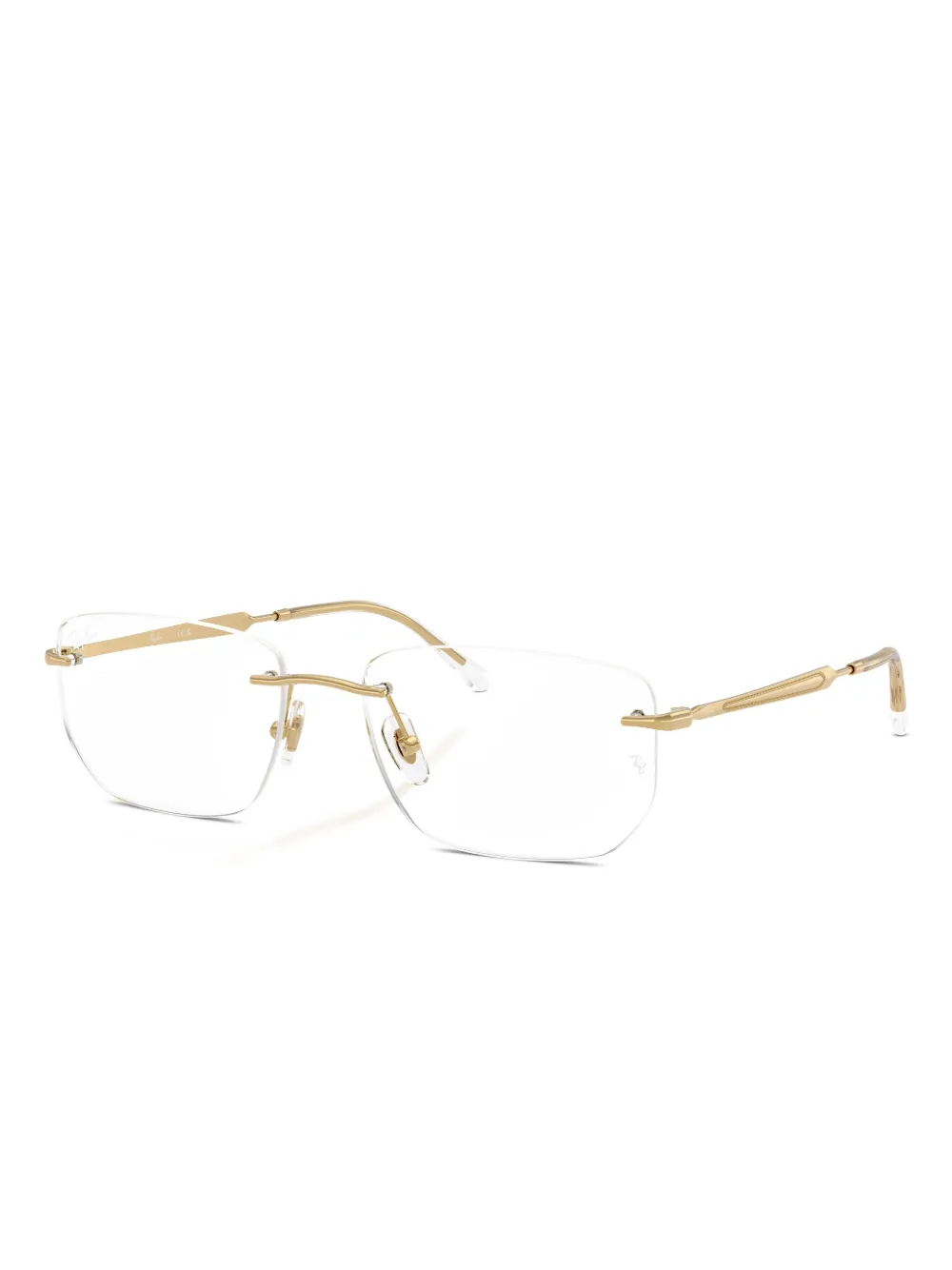 Ray Ban Rimless-frame Glasses In Brown