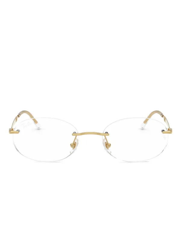 Ray-Ban ラウンドメガネフレーム | ゴールドトーン | FARFETCH JP