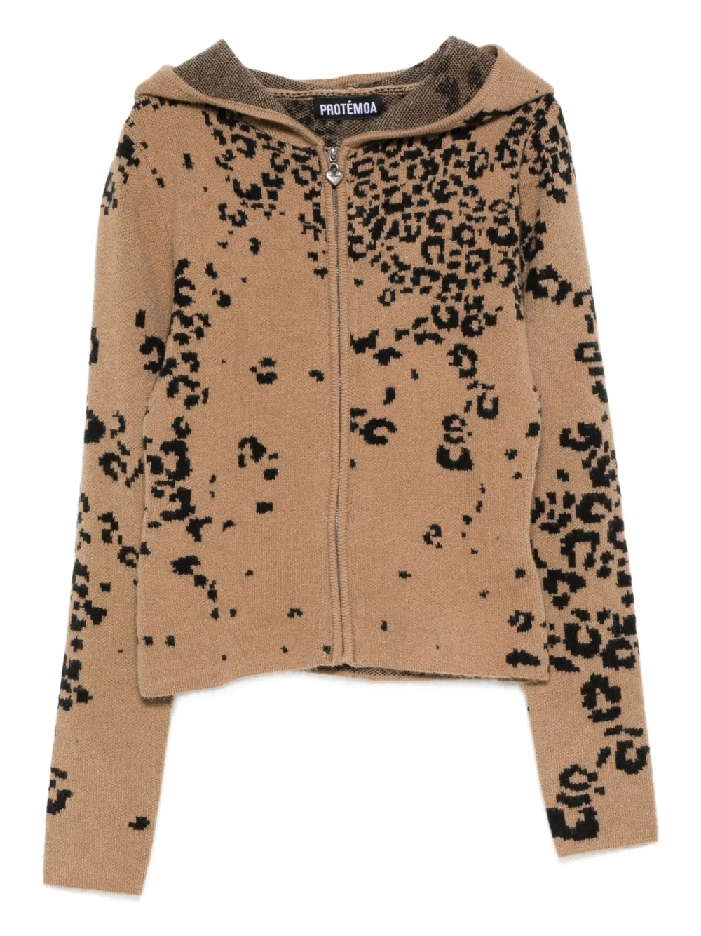 Protémoa cheetah zip hoodie | Brown | Image 1