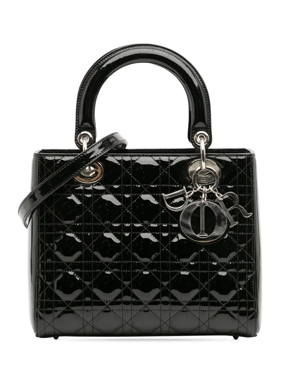 Christian Dior Pre-Owned 2010 Medium Patent Cannage Lady Dior satchel Christian Dior Pre-Owned 2010 Medium Patent Cannage Lady Dior satchel