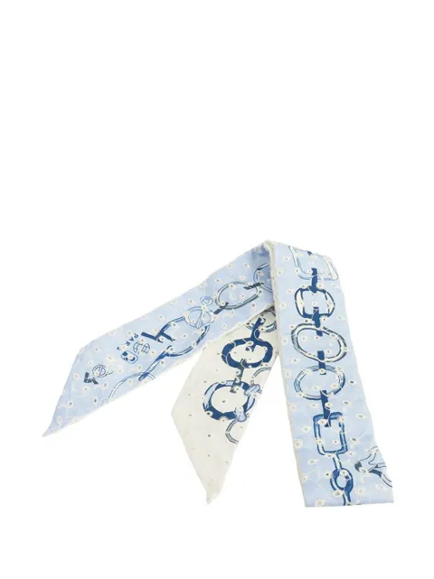Hermès Pre-Owned 2000-2025 Do Re Boucles Broderie Anglaise Twilly Silk Scarf scarves