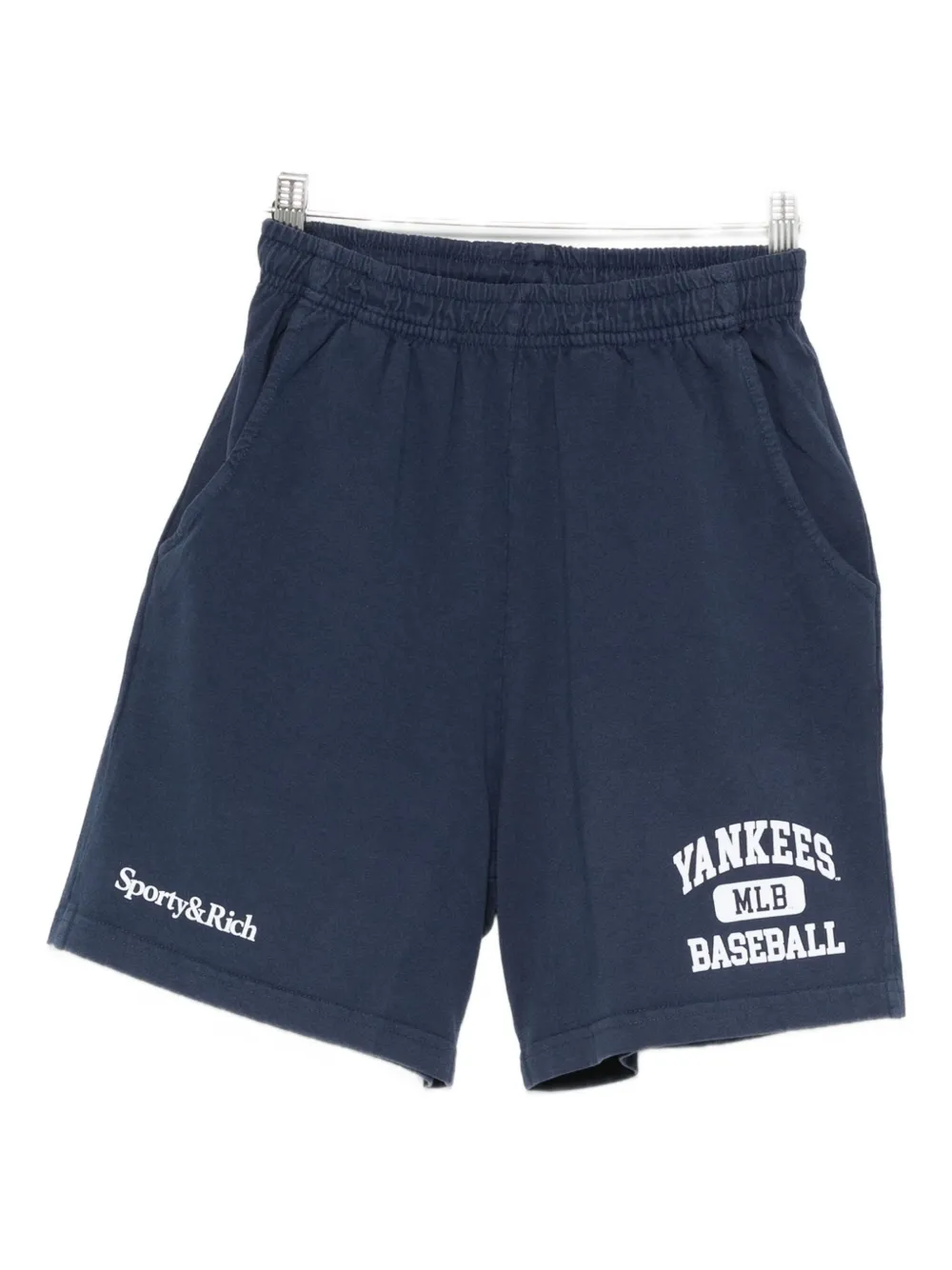Sporty And Rich Elastic Waist Shorts In Blue
