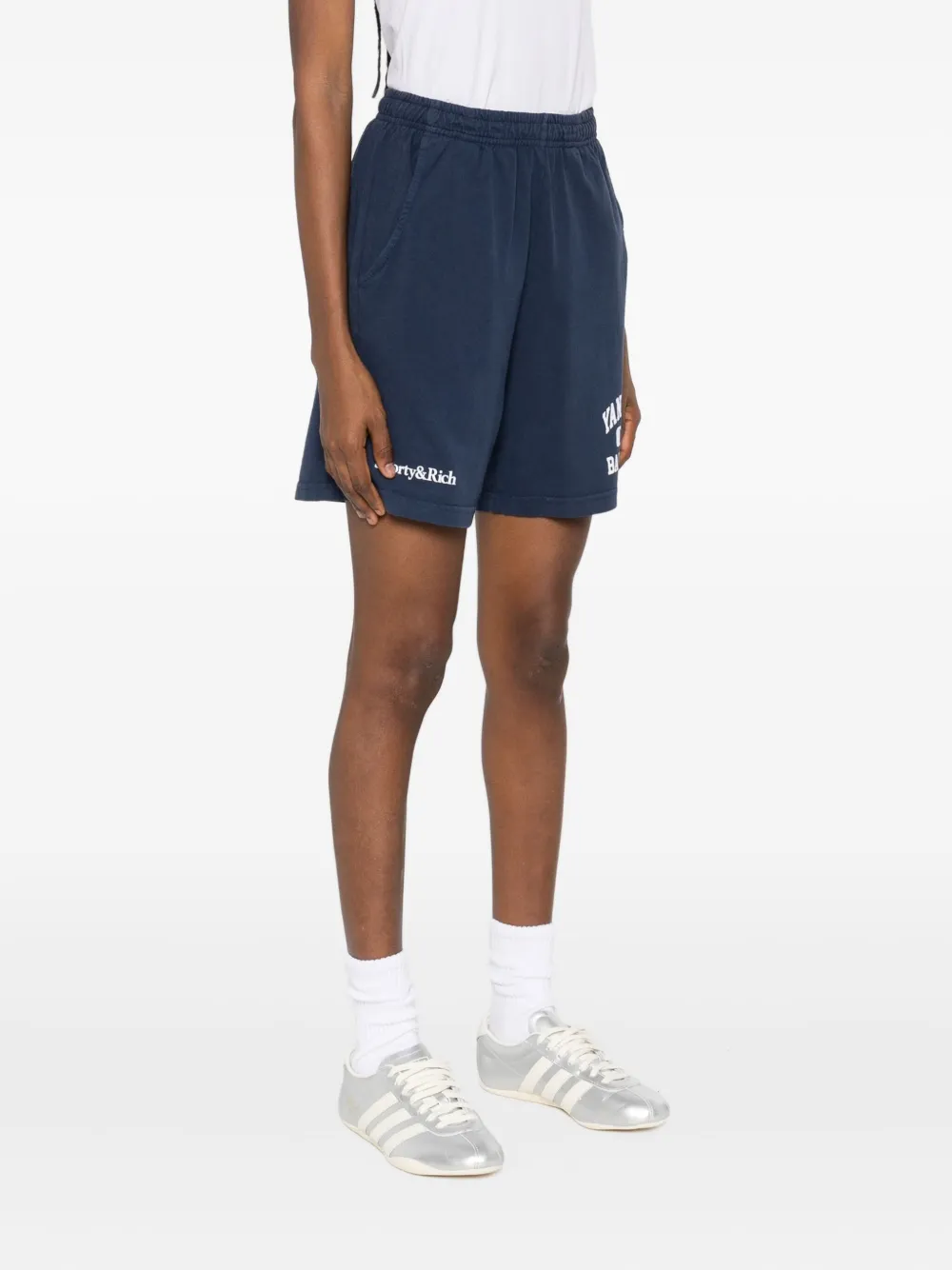Sporty And Rich Elastic Waist Shorts In Blue