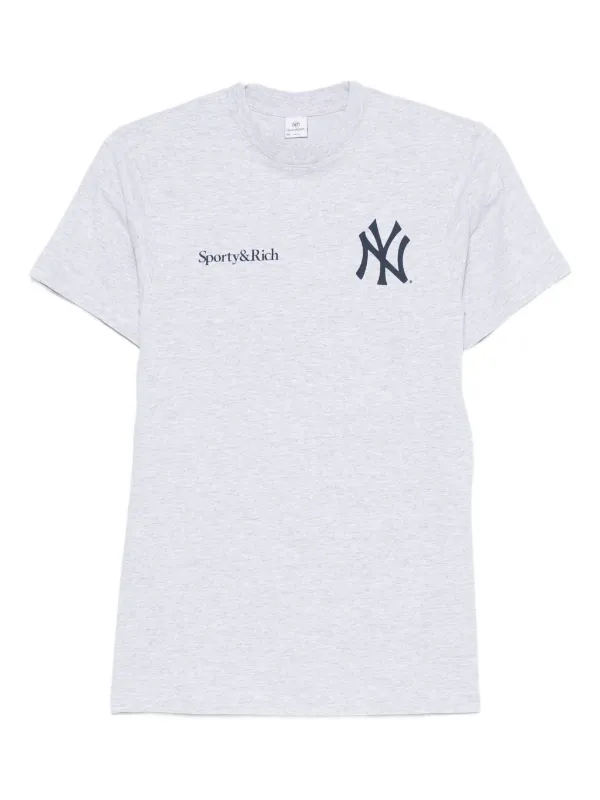 Sporty &amp; Rich×NY Yankee ベースボールTシャツ Sporty & Rich - SPORTY & RICH X YANKEES CHAMPIONS T-SHIRT WHITE