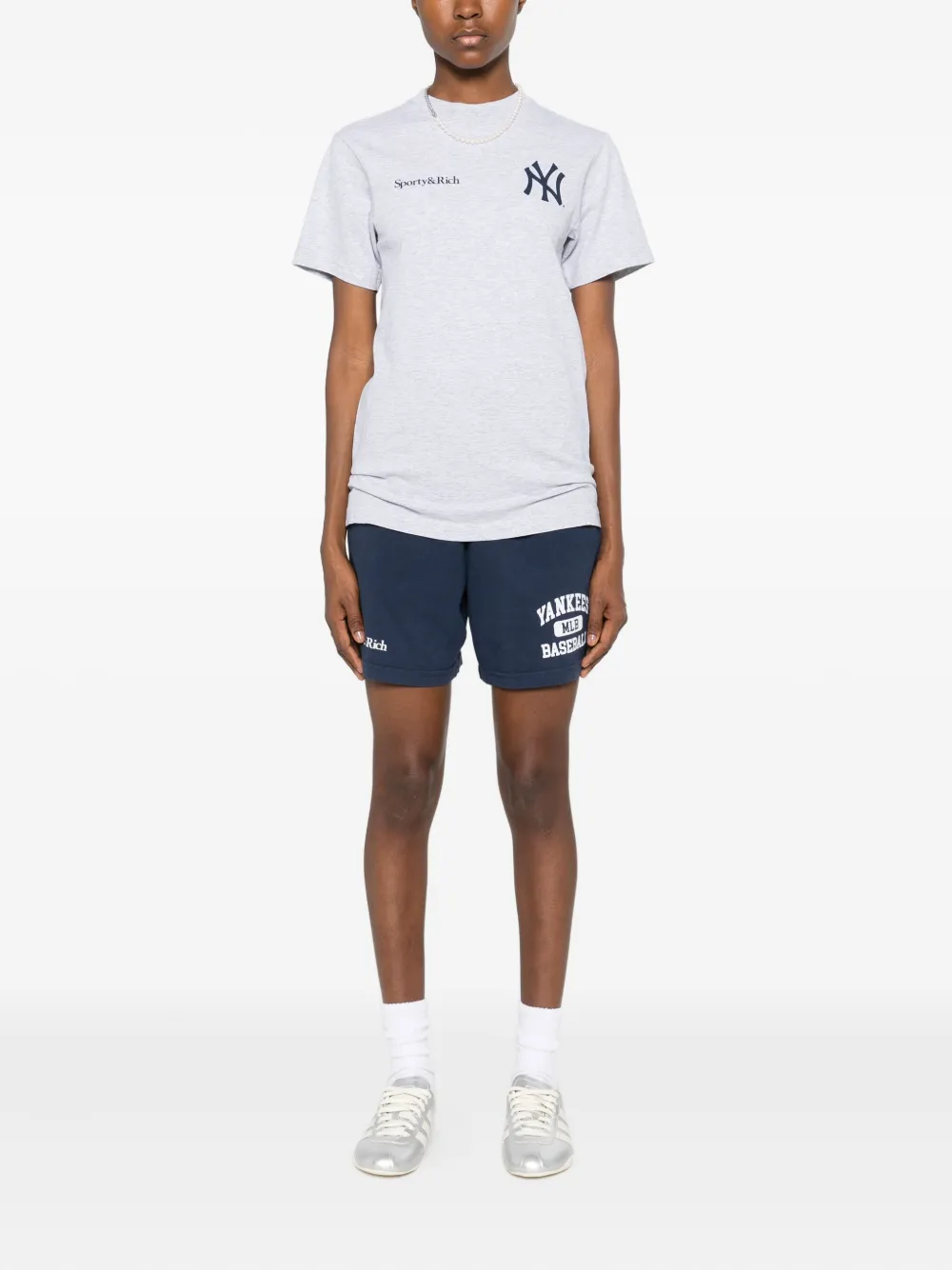 Sporty And Rich New York Yankees T-shirt In Gray