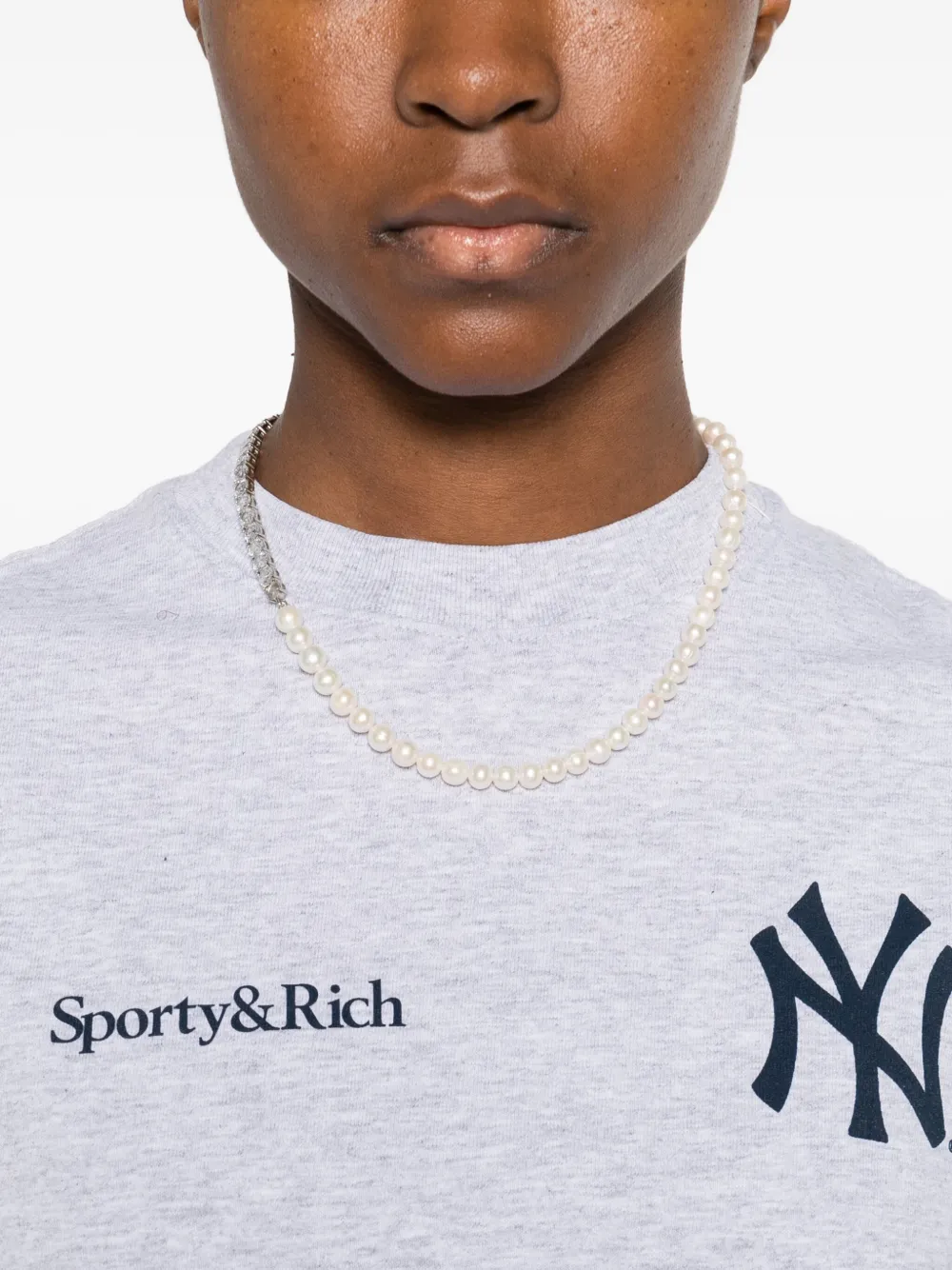 Sporty And Rich New York Yankees T-shirt In Gray