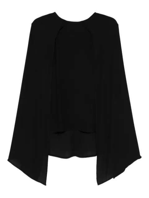Plan C Georgette cape-sleeve blouse