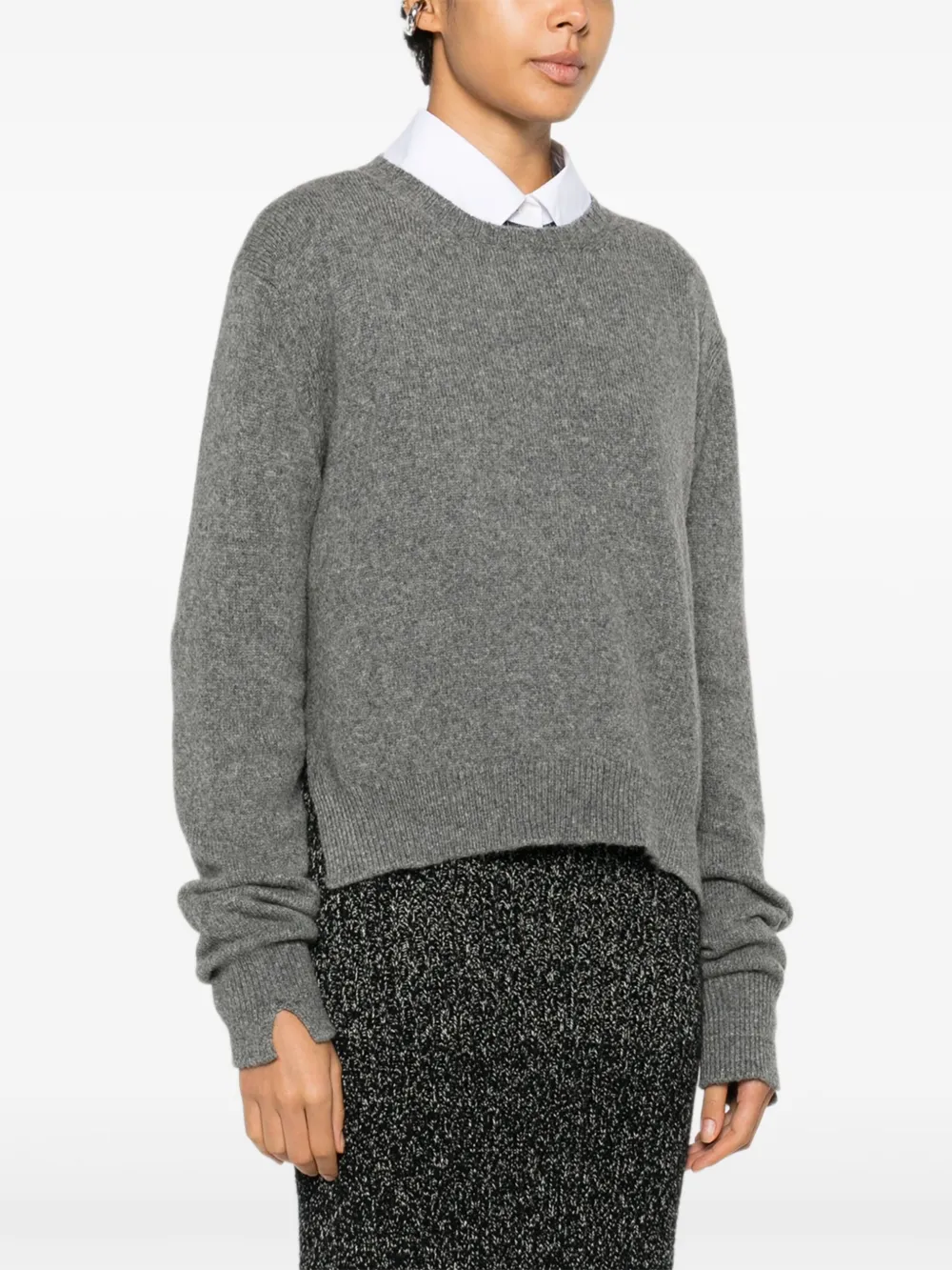 Plan C Top met ronde hals Grijs