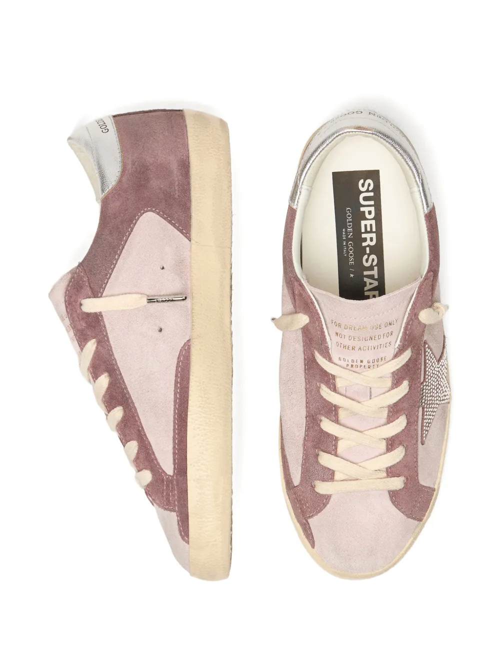 Golden Goose Super-Star suède sneakers met kristallen en glitters Roze