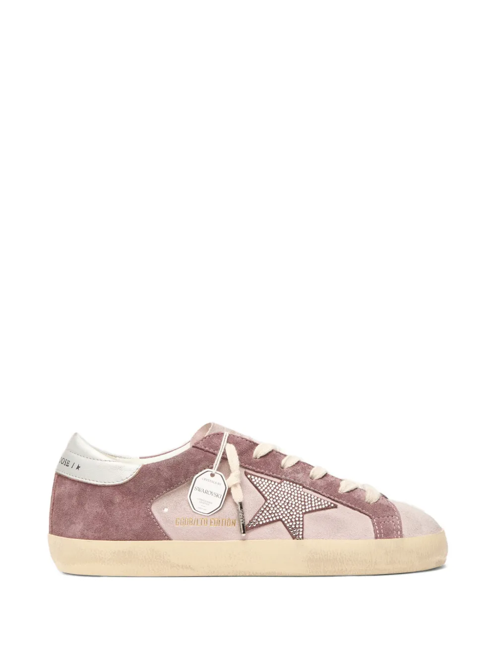 Golden Goose Super-Star suède sneakers met kristallen en glitters Roze