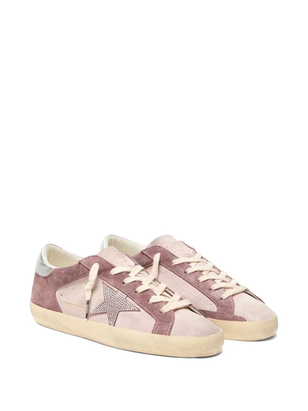 Golden Goose Super-Star suède sneakers met kristallen en glitters Roze