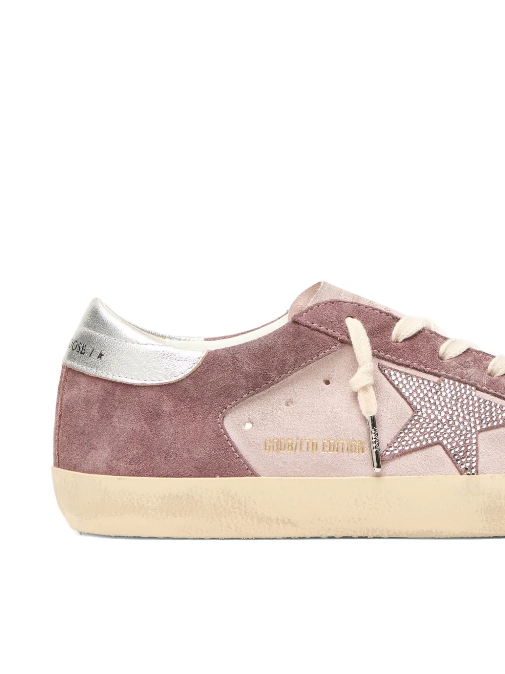 Golden Goose Super-Star suède sneakers met kristallen en glitters Roze