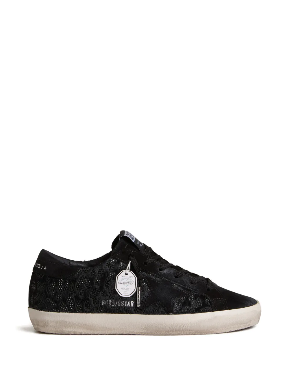 Golden Goose Super Star Horsy Upper Crystal Sneakers In Black