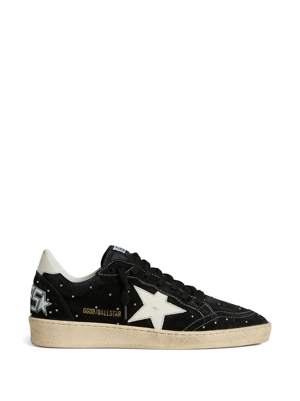 Golden Goose Ball Star sneakers in zwart suède met studs en witte leren ster