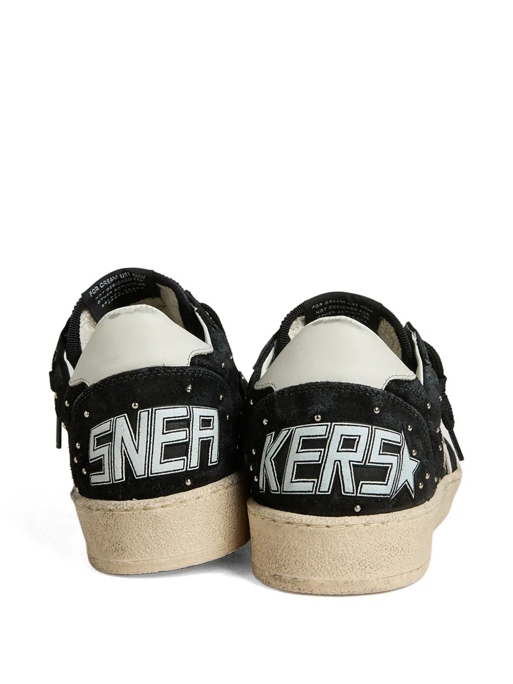 Golden Goose Ball Star sneakers in zwart suède met studs en witte leren ster