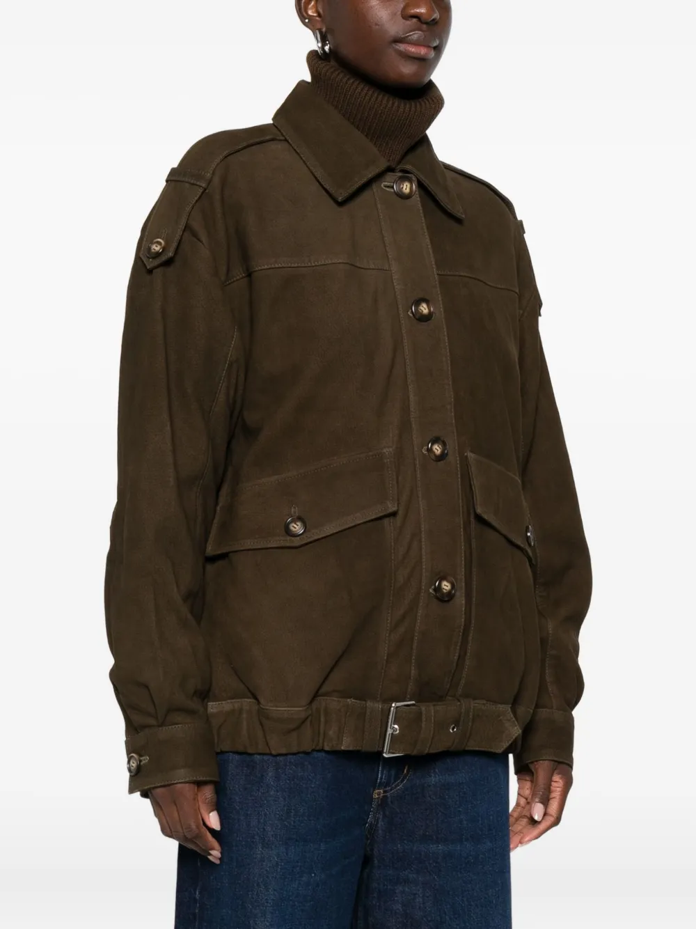 Iro Long-sleeved Casual Jacket In Brown