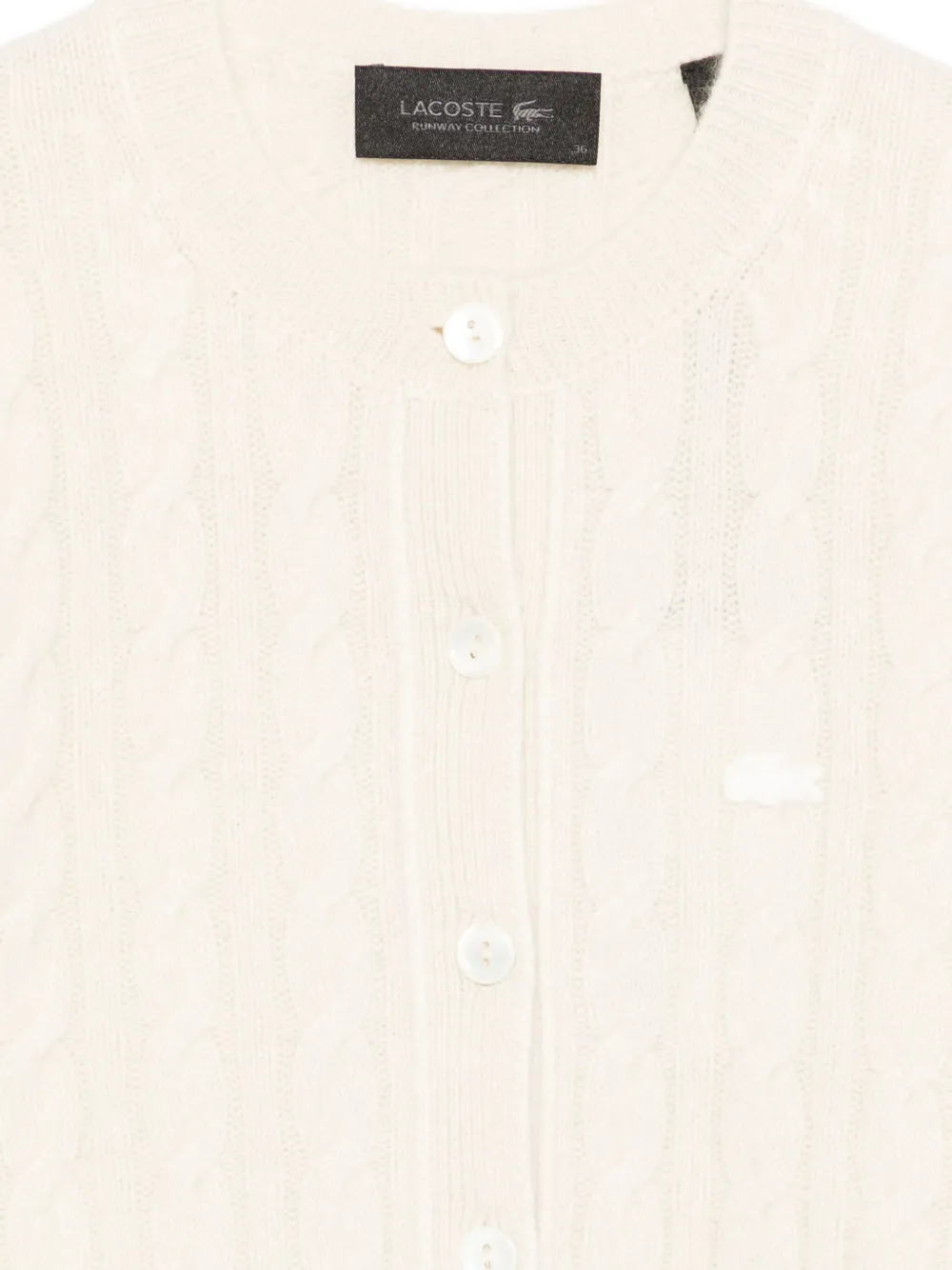 Lacoste Kabelgebreid vest Beige