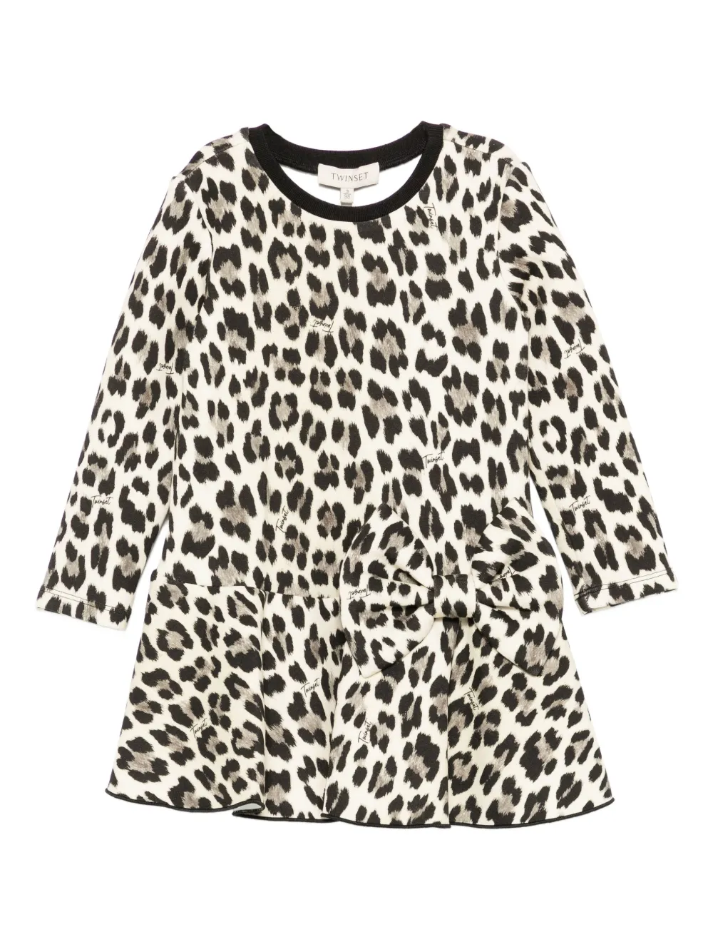 TWINSET Kids leopard-print dress - Marrone