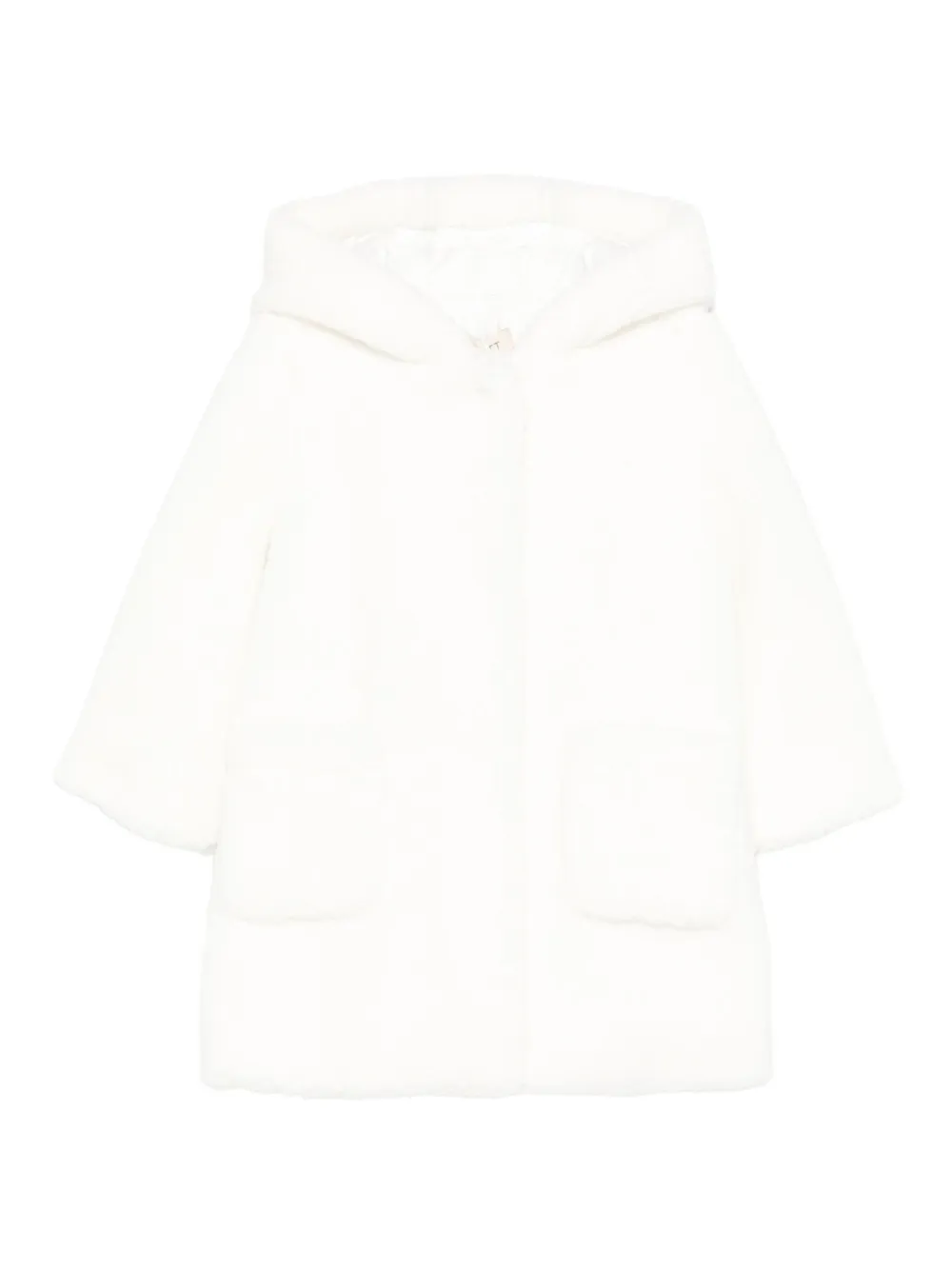 TWINSET Kids hooded flap-pocket coat - Bianco