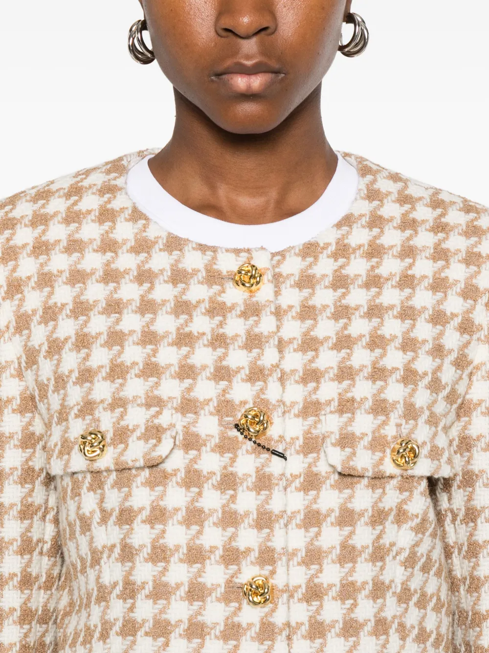 Tagliatore Jack met knoopsluiting en pied-de-poule print Wit