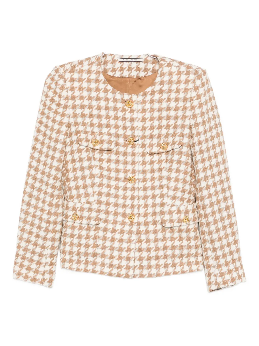 Tagliatore houndstooth button-fastening jacket | White | Image 1