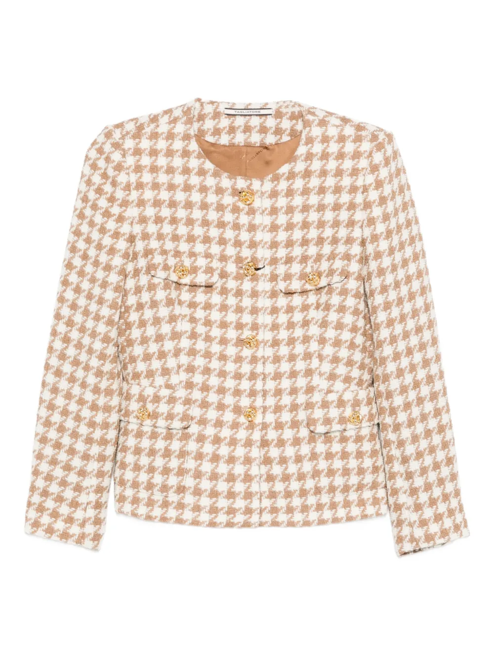 Tagliatore houndstooth button-fastening jacket | White | Image 1