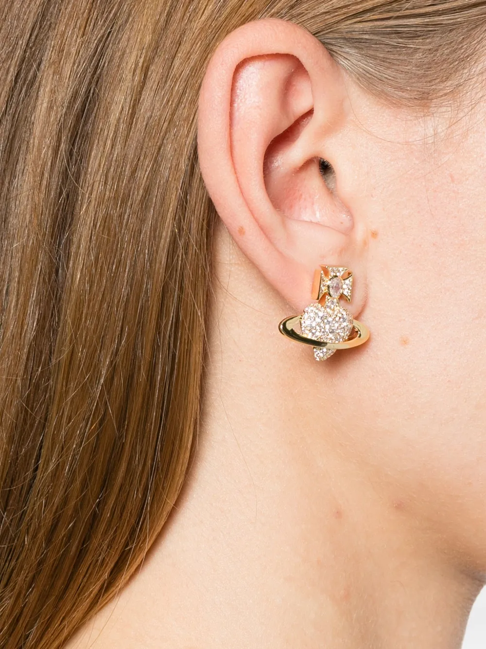 Vivienne Westwood Agnatha Crystal-embellished Earrings In Brown