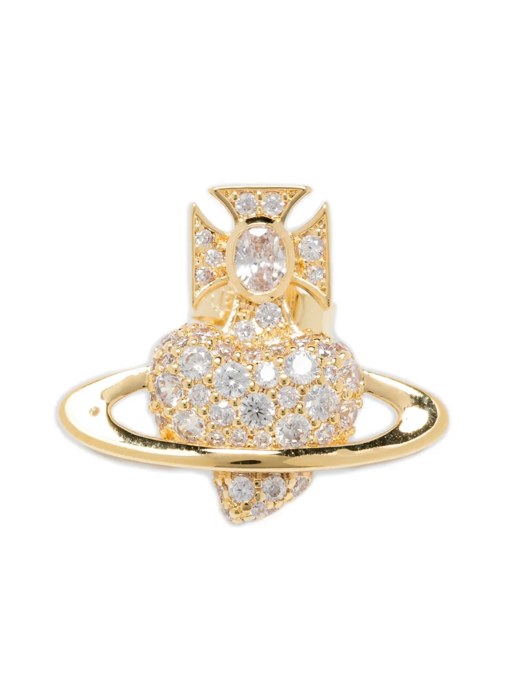 Vivienne Westwood Agnatha クリスタル ピアス - ゴールドトーン