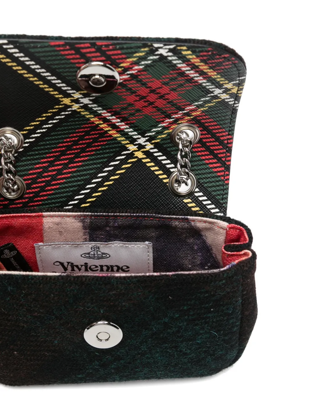 Vivienne Westwood Orb-plaque Chain Crossbody Bag In Green
