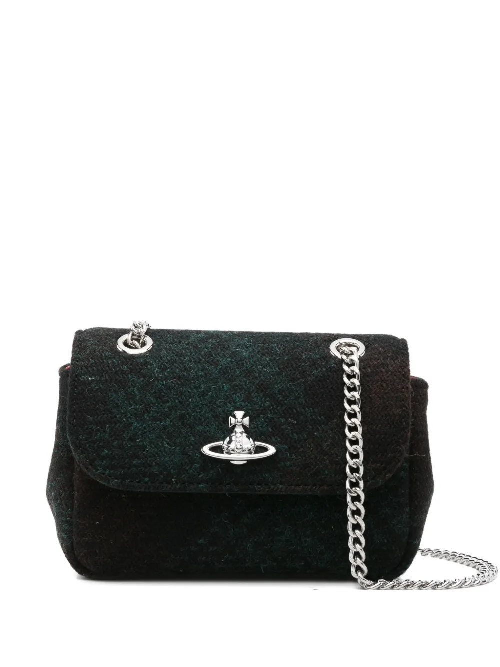 Vivienne Westwood Orb-plaque Chain Crossbody Bag In Green