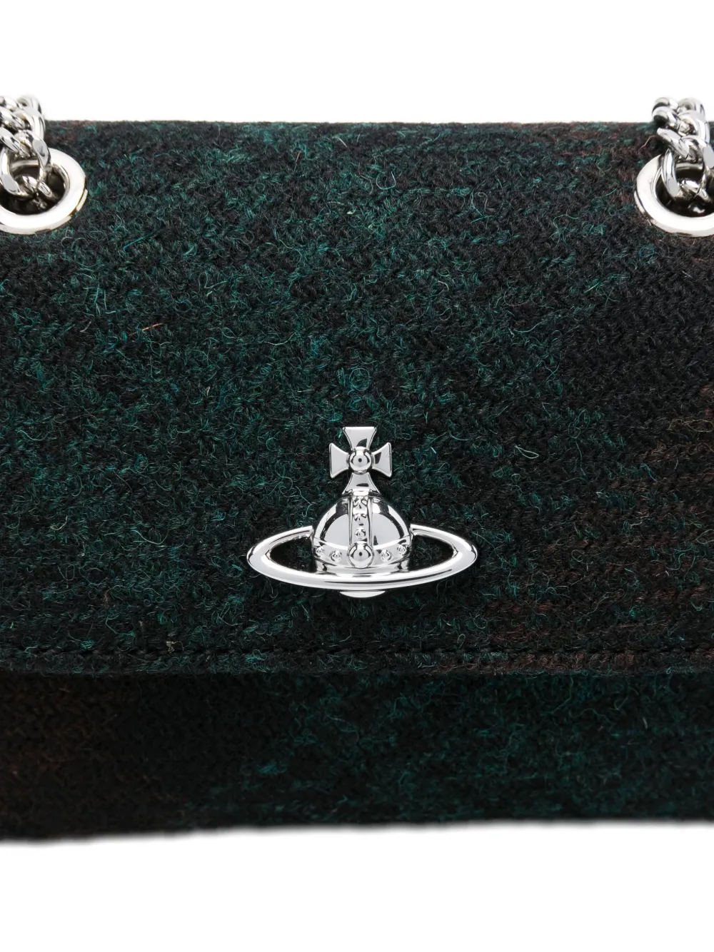 Vivienne Westwood Orb-plaque Chain Crossbody Bag In Green