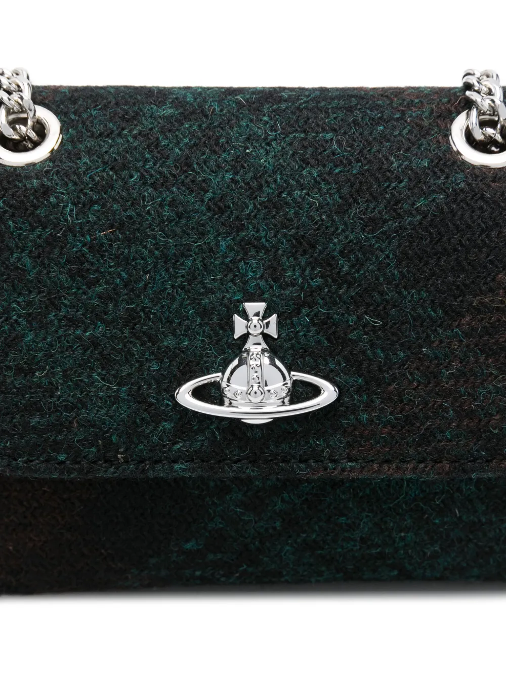 Vivienne Westwood Crossbodytas met Orb-logoplakkaat en ketting Groen
