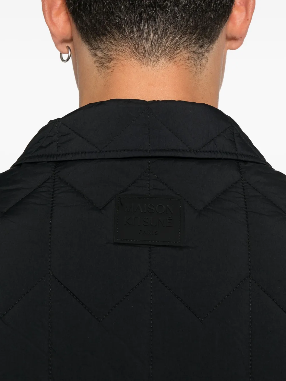 Maison Kitsuné Gewatteerd jack Zwart