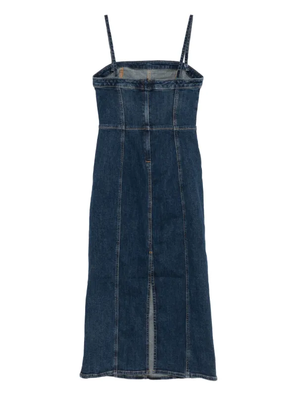 knee length dresses for ladies DENIM BUSTIER MIDI DRESS  ACT N1