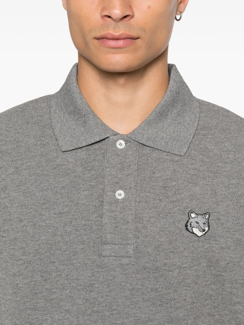 Maison Kitsuné Poloshirt met logopatch Grijs
