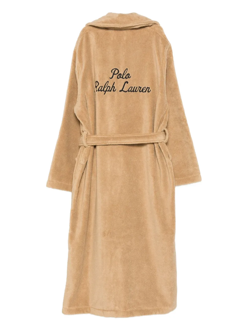 Polo Ralph Lauren Logo-embroidered Belted Bath Robe In Brown