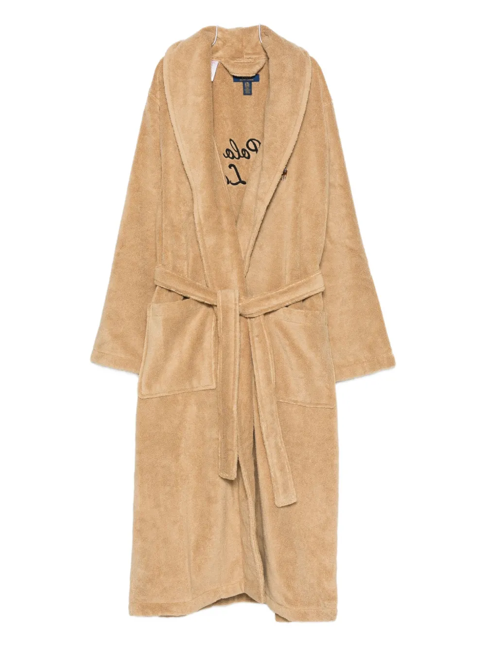 Polo Ralph Lauren Logo-embroidered Belted Bath Robe In Brown