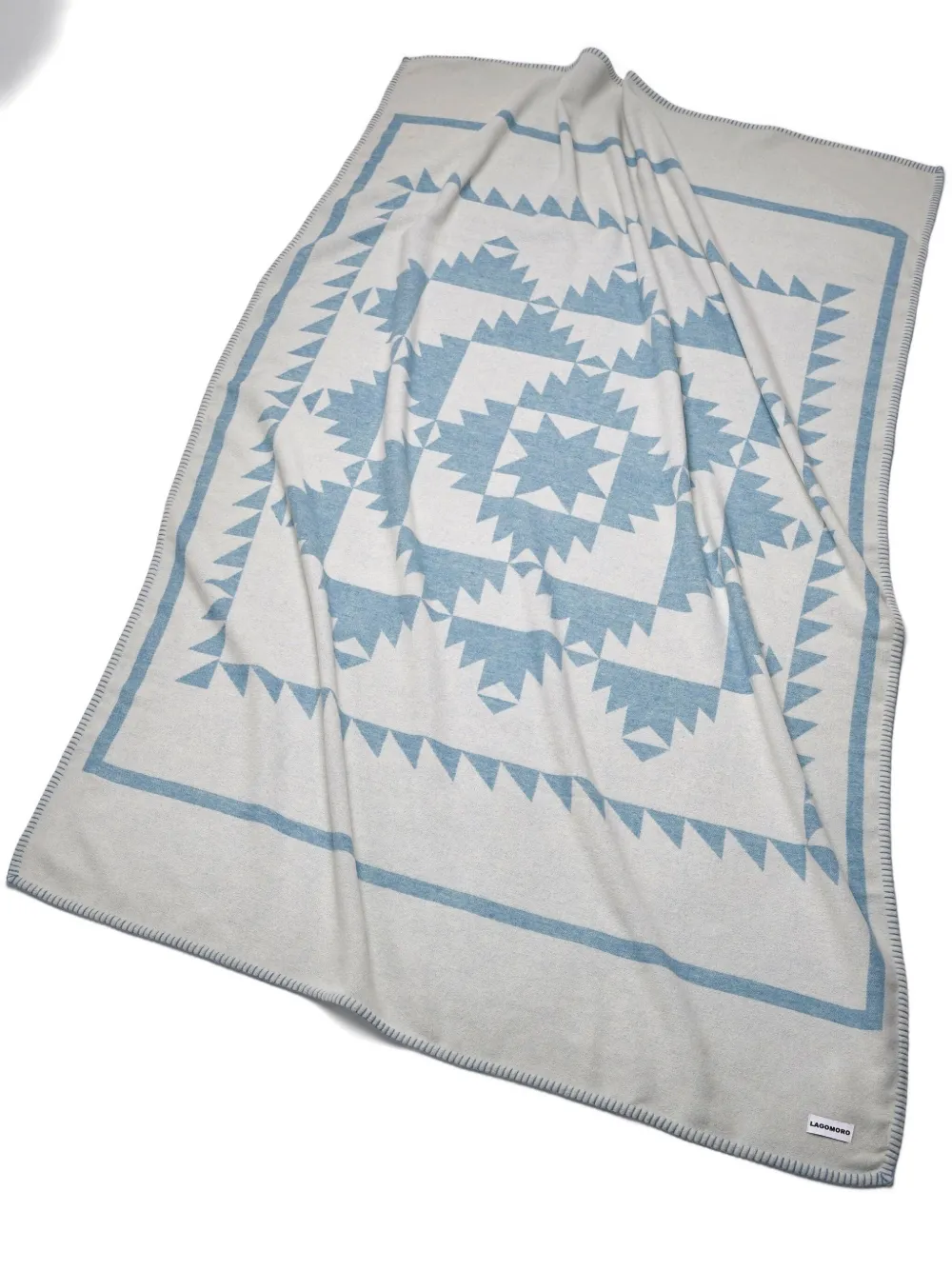 Lagomoro Dover Geometric-pattern Blanket (200cm X 140cm) In White