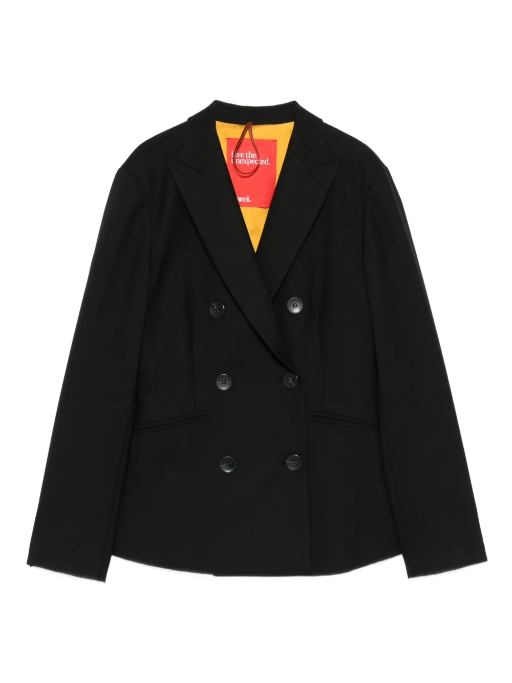 Merci peak-lapel double-breasted jacket | Black | Image 1