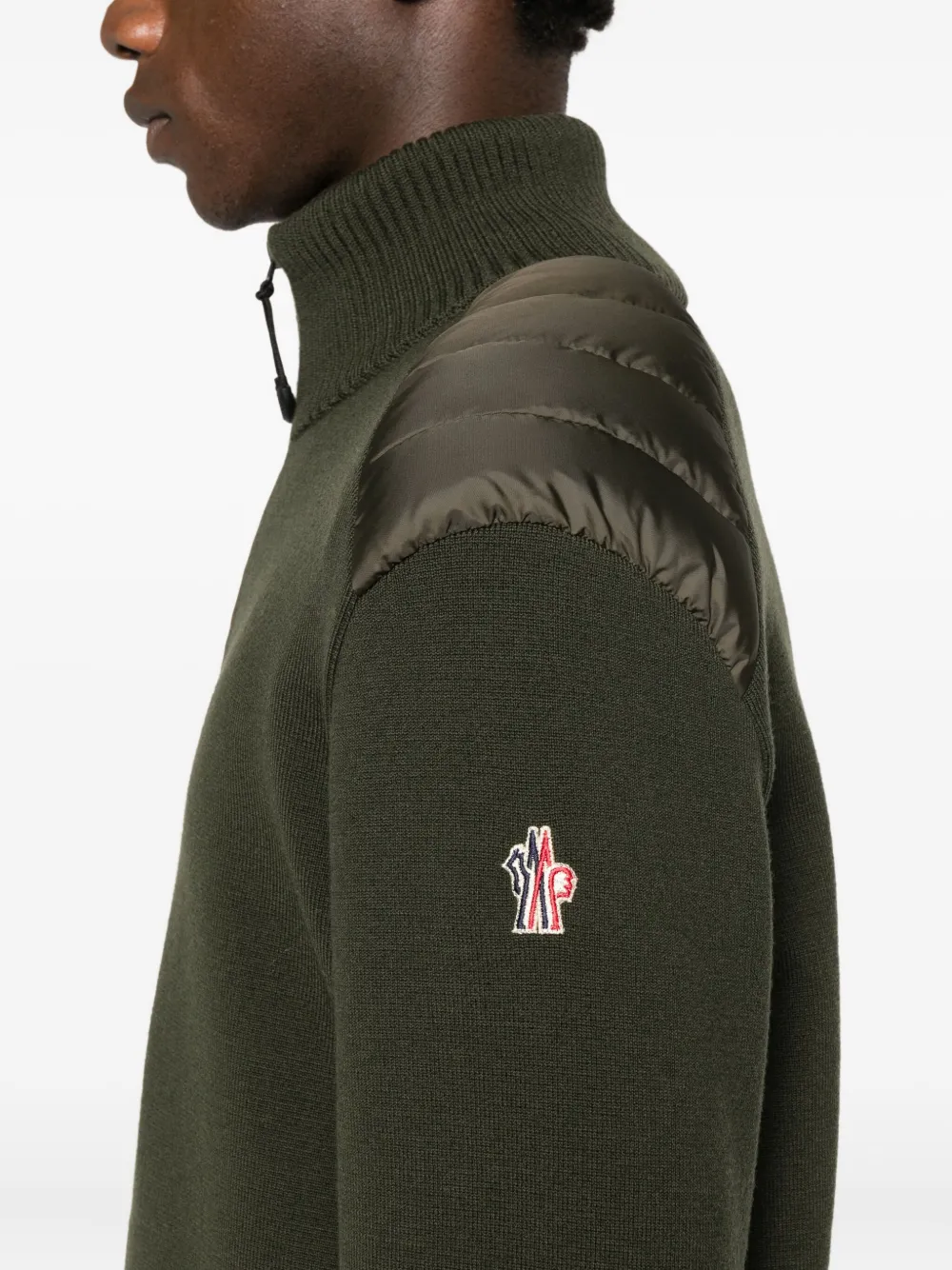 Moncler Long-sleeved Sweater In Green