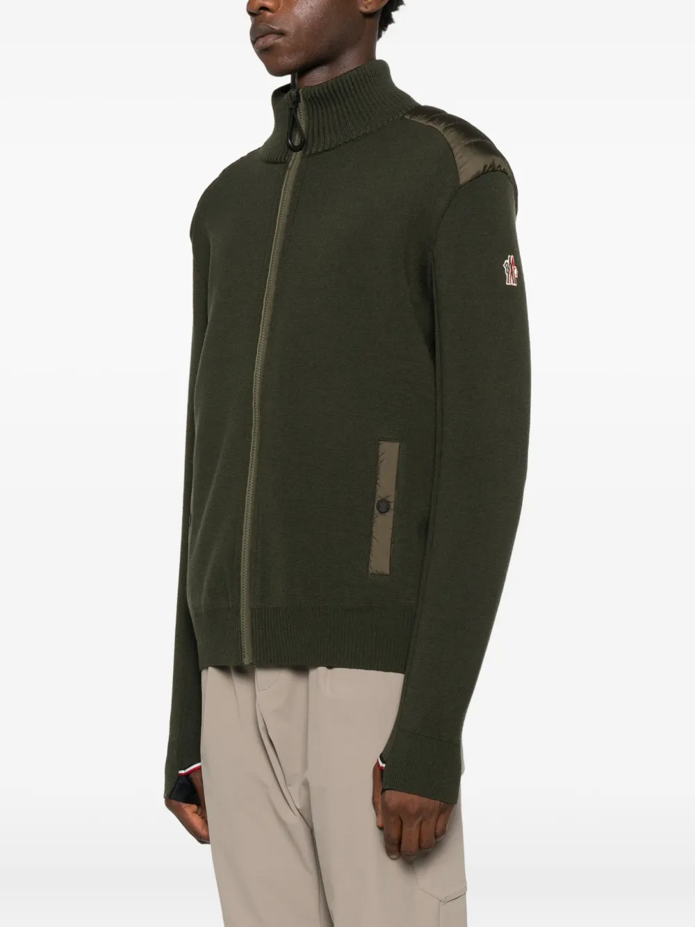 Moncler Long-sleeved Sweater In Green