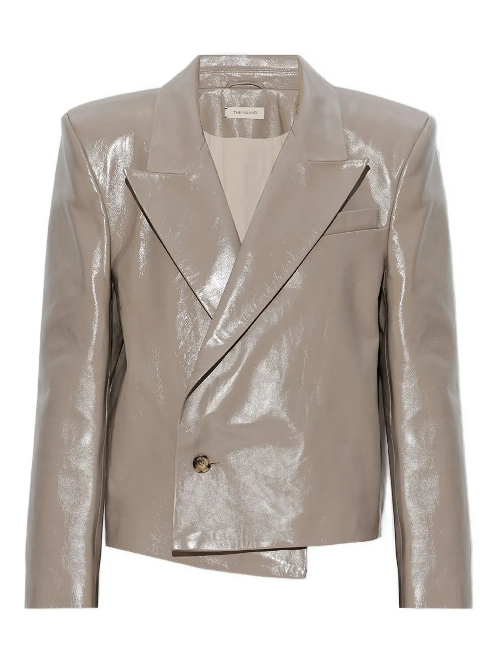 The Mannei asymmetric leather jacket | Grey | Image 1
