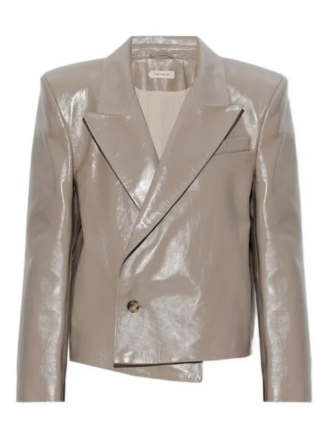 The Mannei asymmetric leather jacket 