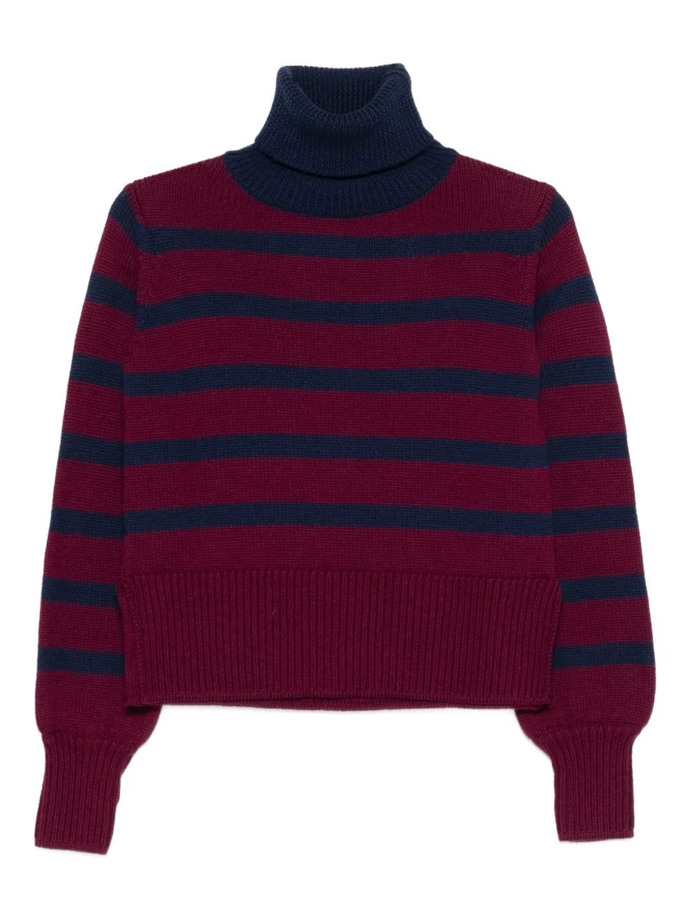 Merci striped roll-neck sweater - Rosso