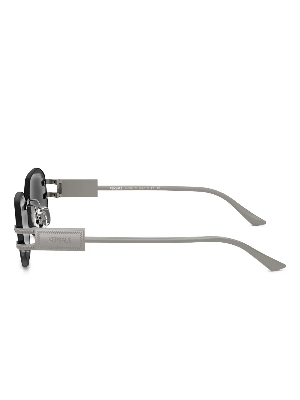 Versace Eyewear Zonnebril met geometrisch montuur Zilver