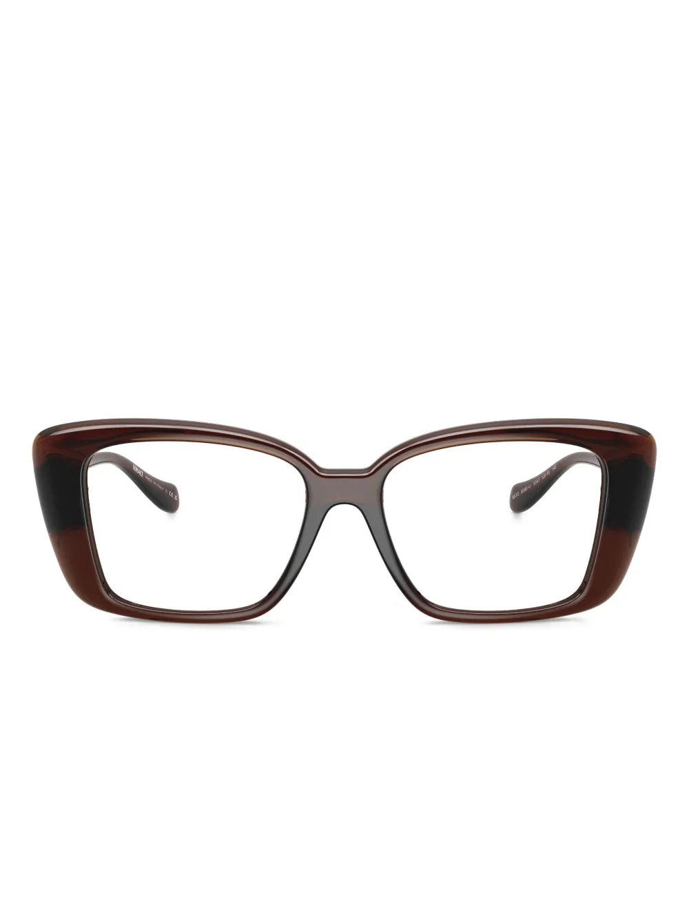 Versace Eyewear medusa-detail square-frame glasses - Marrone