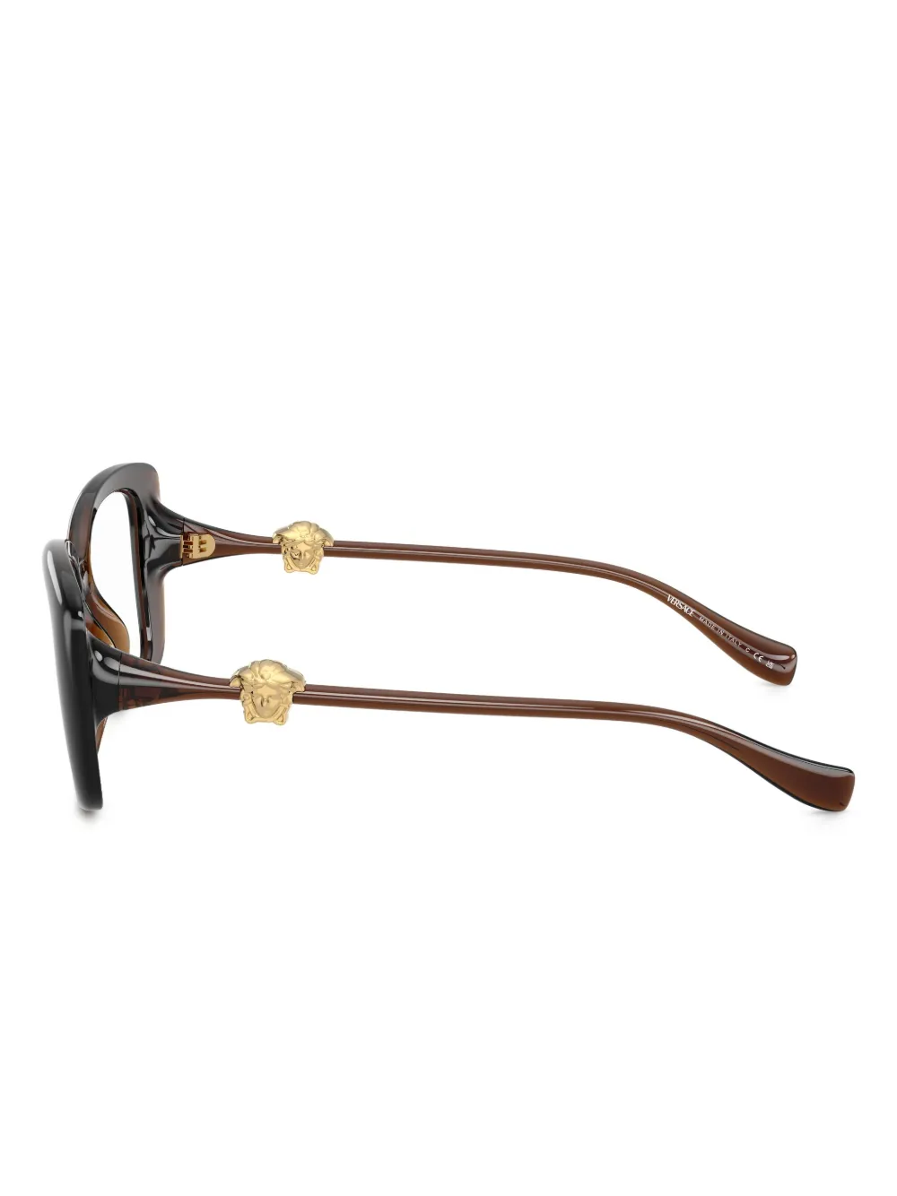 Versace Eyewear Medusa-detail Square-frame Glasses - Brown 