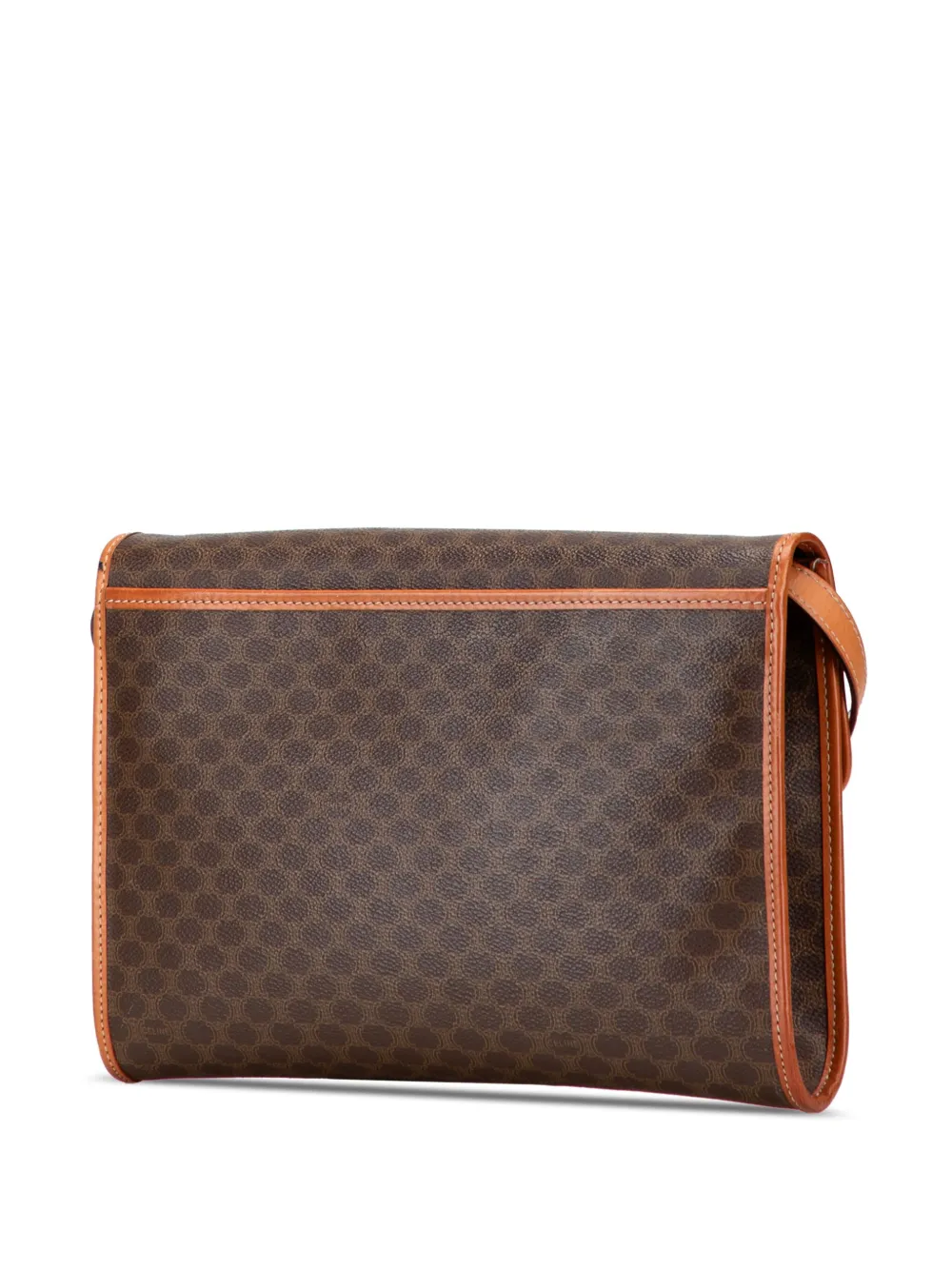Pre-owned Celine 1991 Macadam Coated Canvas Crossbody Bag In Brown