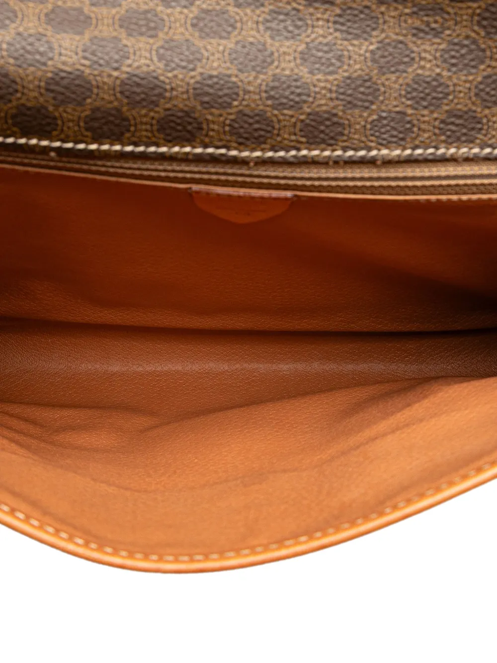 Pre-owned Celine 1991 Macadam Coated Canvas Crossbody Bag In Brown
