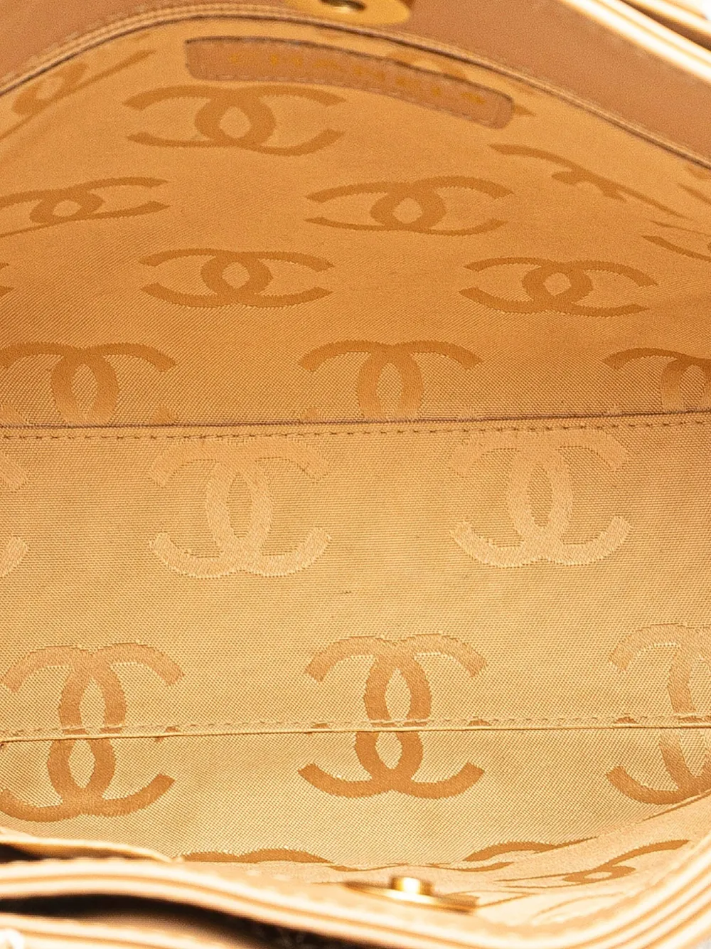 Pre-owned Chanel 2003-2004 Small Cc Calfskin Wild Stitch Tote Bag In Brown